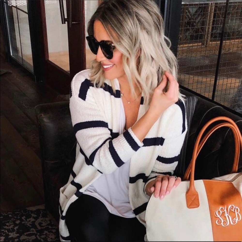 BP Navy striped cardigan